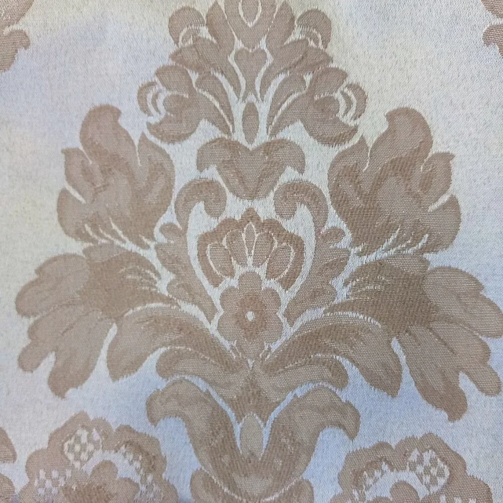 Fawn color damask jacquard table runner with tassels 16 inches W X 8 feet long